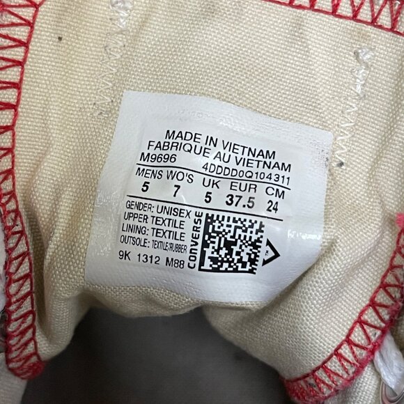 Converse Chuck Taylor All Star Red Low-Top Canvas Sneakers Mens 5 / Womens 7 - Picture 9 of 13